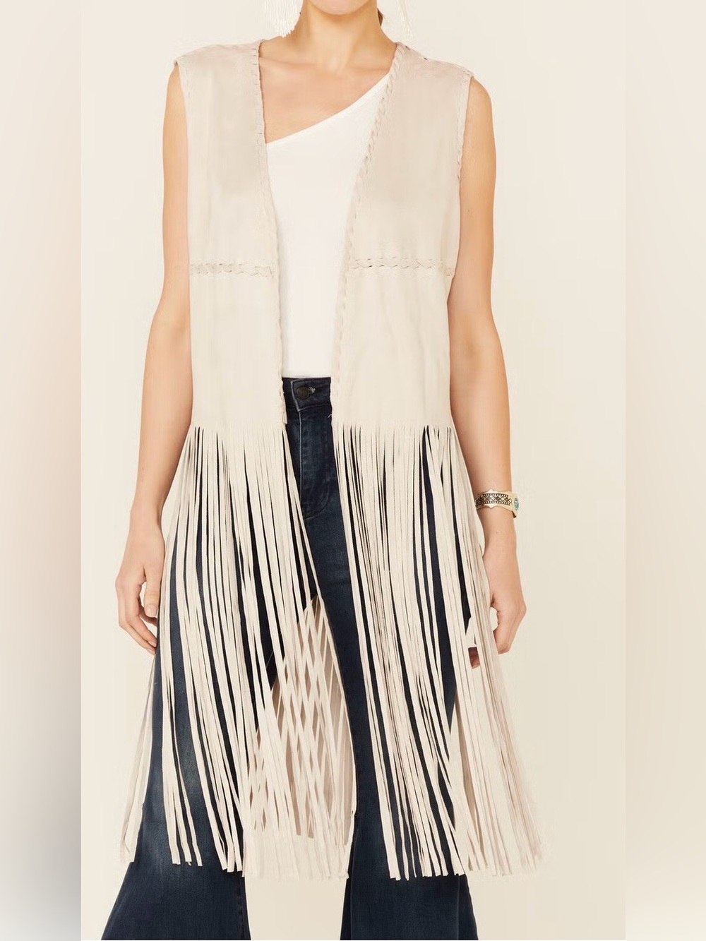 Fornia Women's Fringe Faux Suede Vest